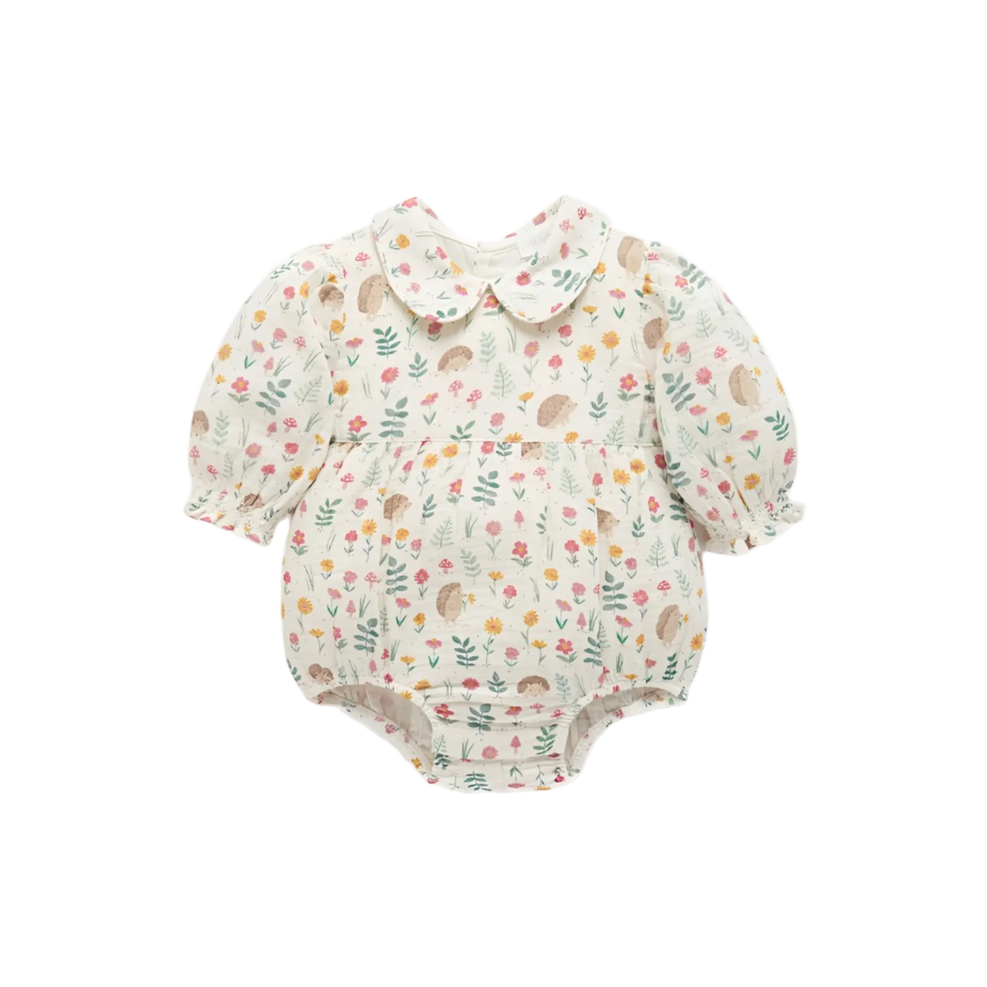 purebaby organic cotton hedgehog baby bodysuit
