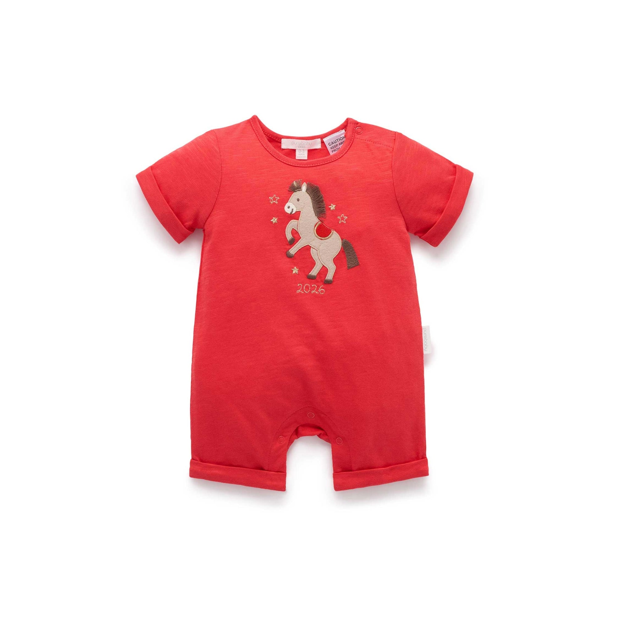 baby romper red horse chinese new year festive girl boy