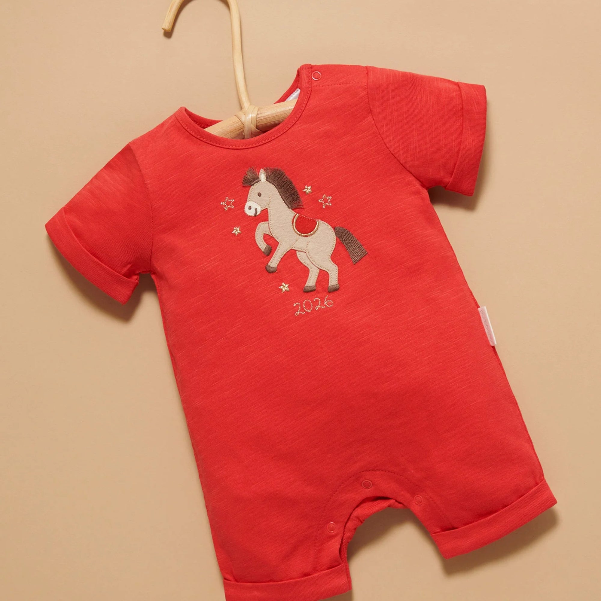 baby romper red horse chinese new year festive girl boy