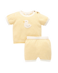 purebaby organic cotton baby clothes yellow knitted goose set