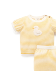 purebaby organic cotton baby clothes yellow knitted goose set