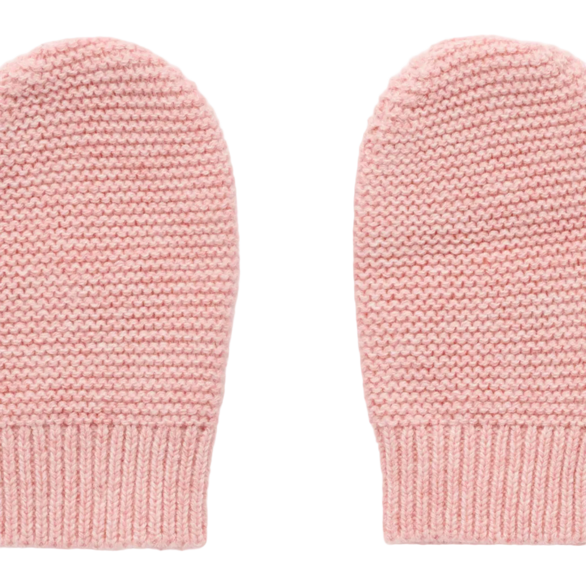 purebaby organic knitted mittens blush baby