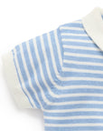 purebaby organic baby boy clothes knitted polo set carribean