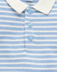 purebaby organic baby boy clothes knitted polo set carribean