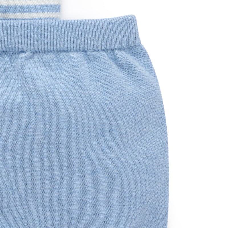 purebaby organic baby boy clothes knitted polo set carribean