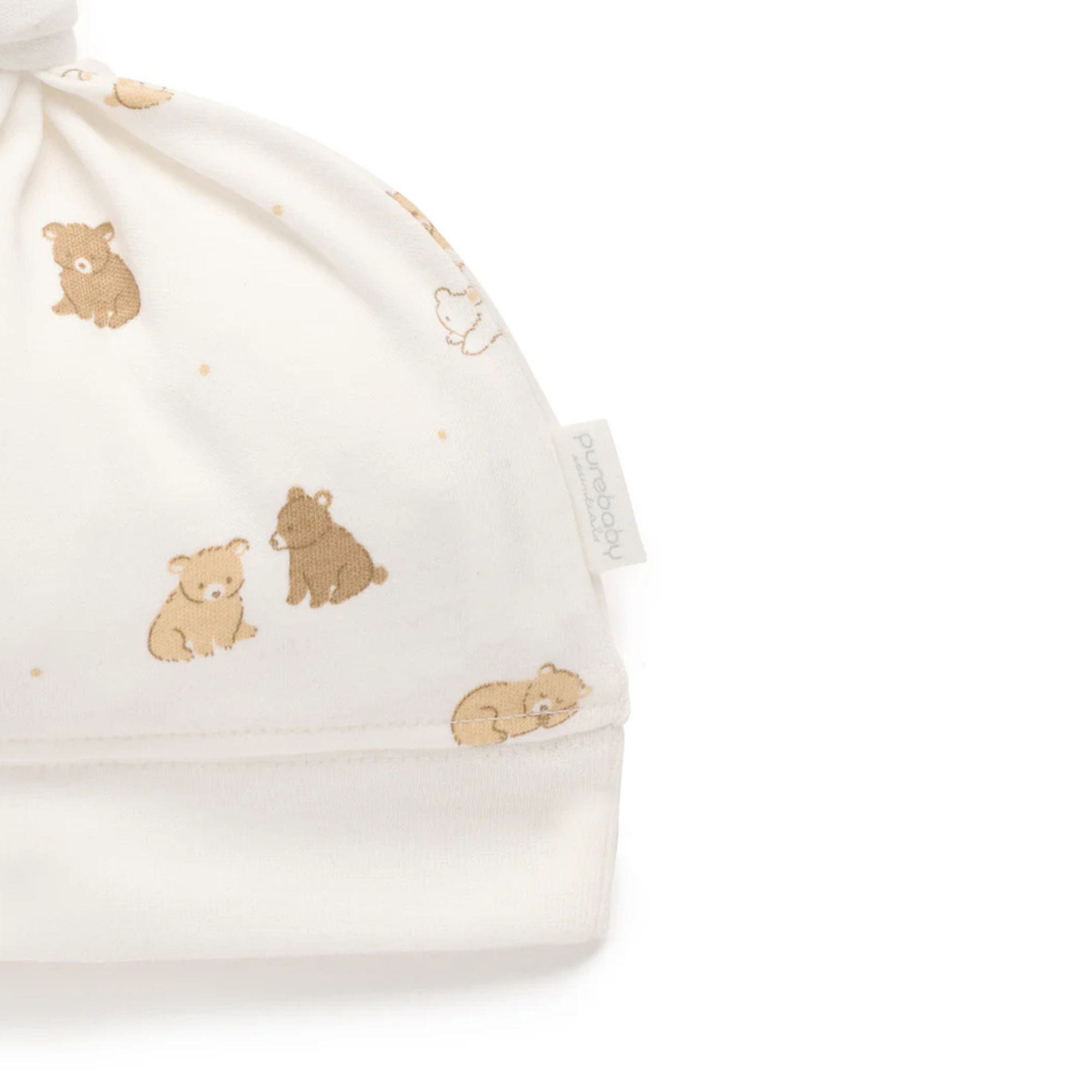 purebaby organic cotton newborn baby knot hat