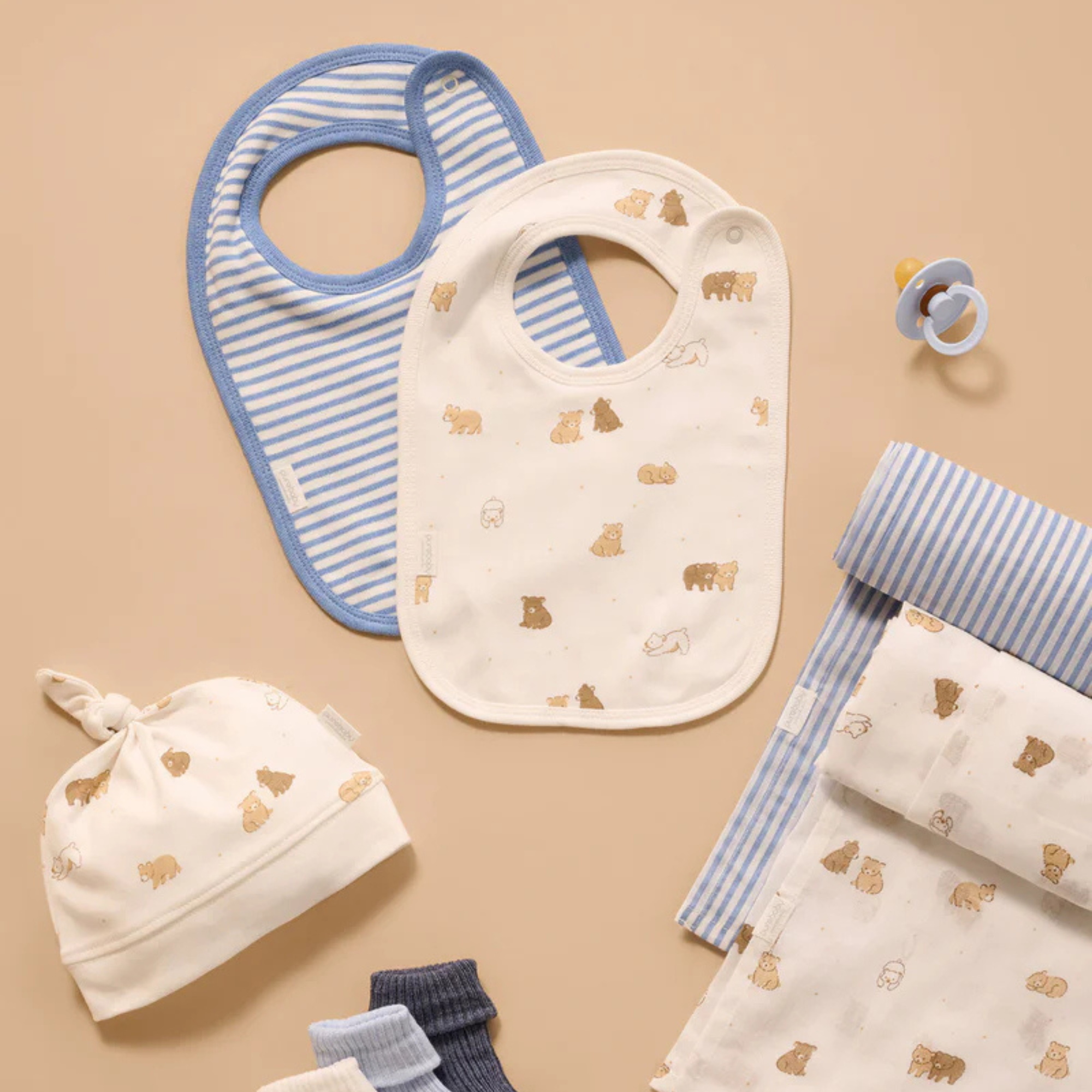 purebaby organic cotton newborn baby knot hat