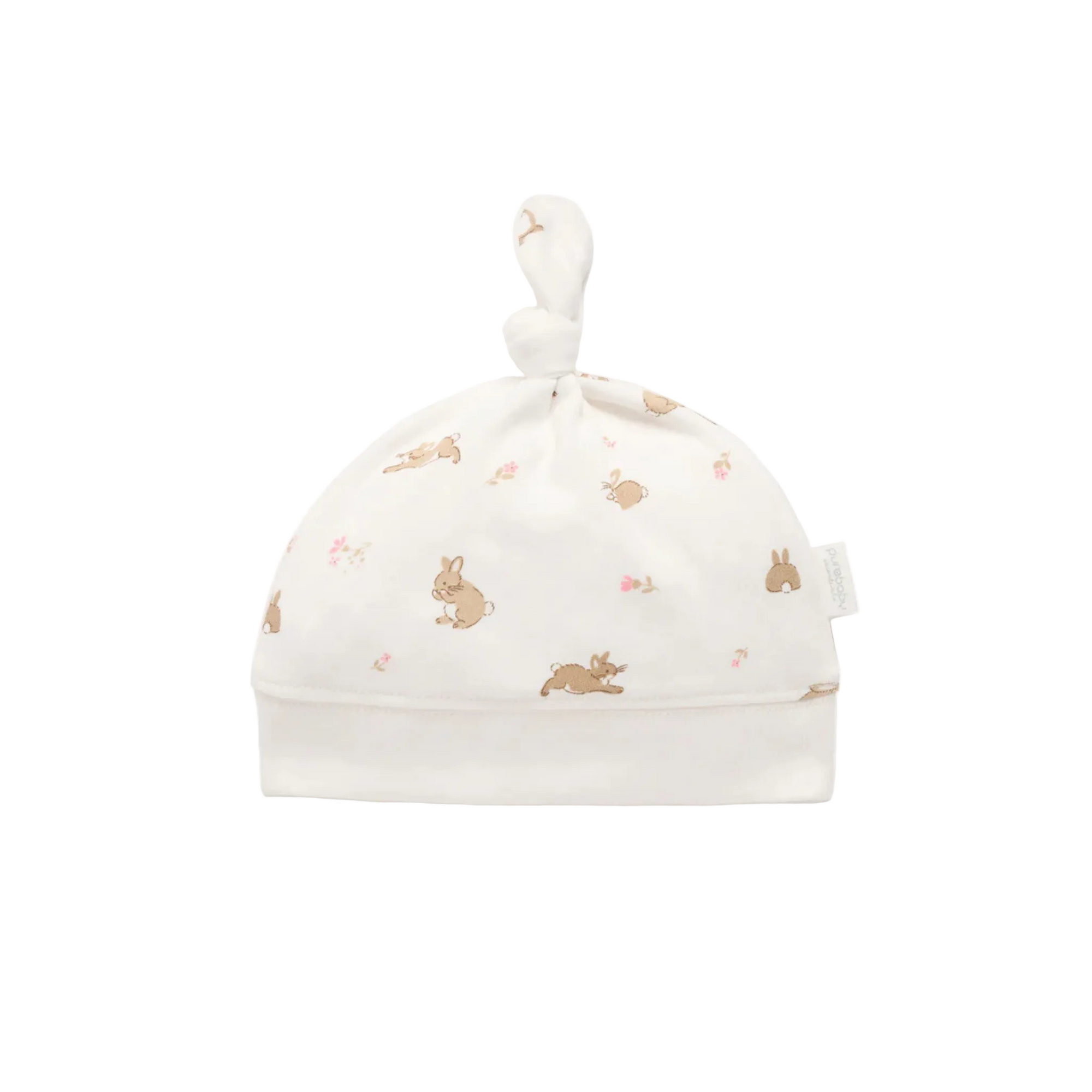 purebaby organic cotton newborn baby knot hat
