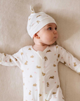 purebaby organic cotton newborn baby knot hat