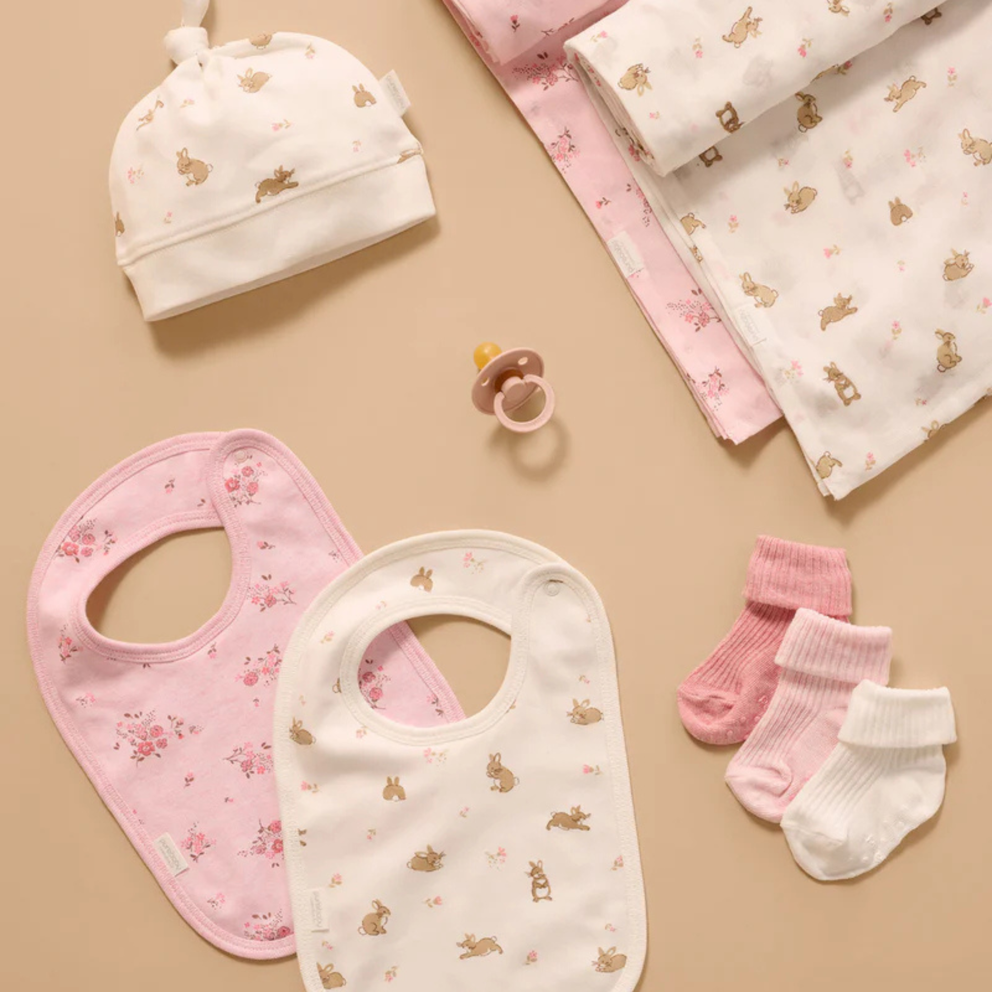 purebaby organic cotton newborn baby knot hat