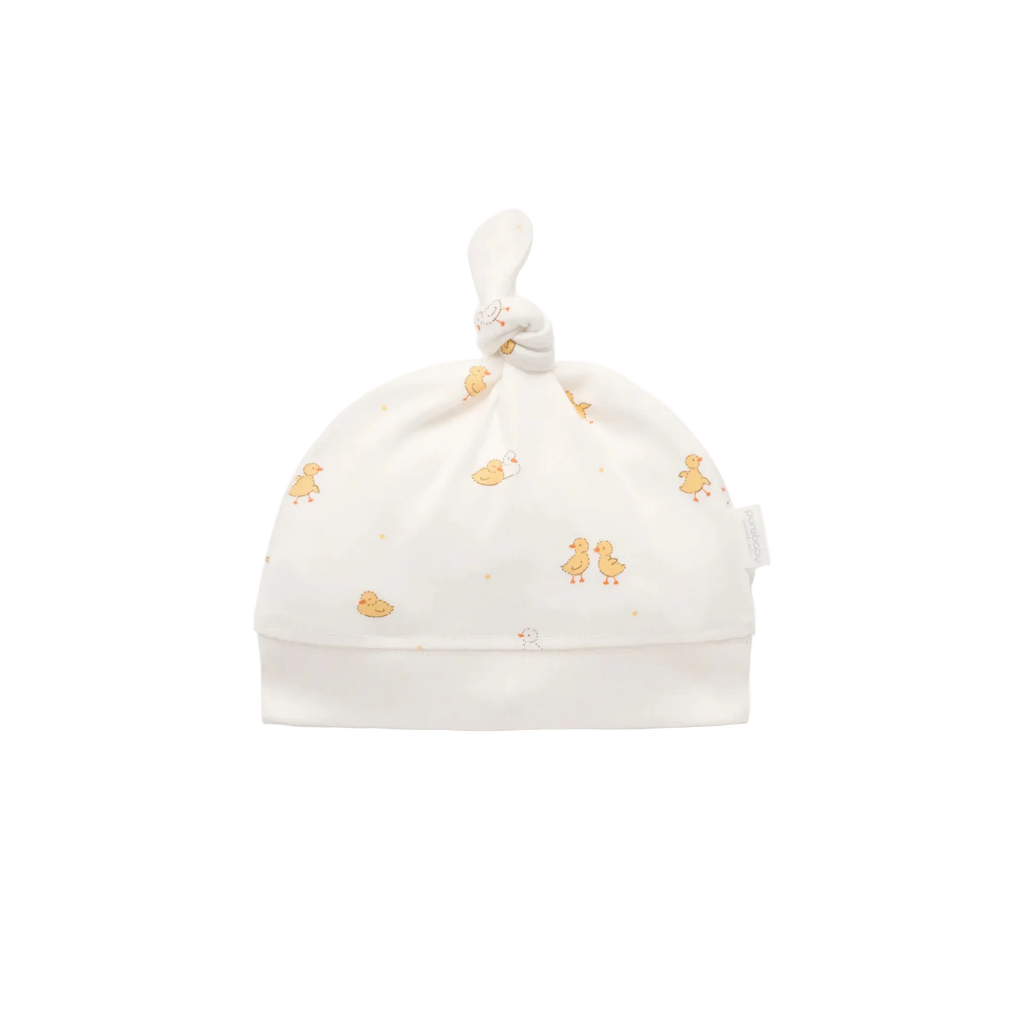 purebaby organic cotton newborn baby knot hat