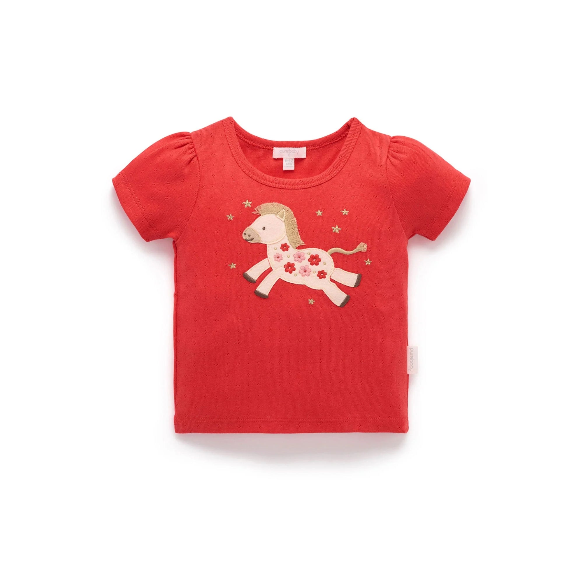 baby girl toddler red festive lunar new year blouse horse