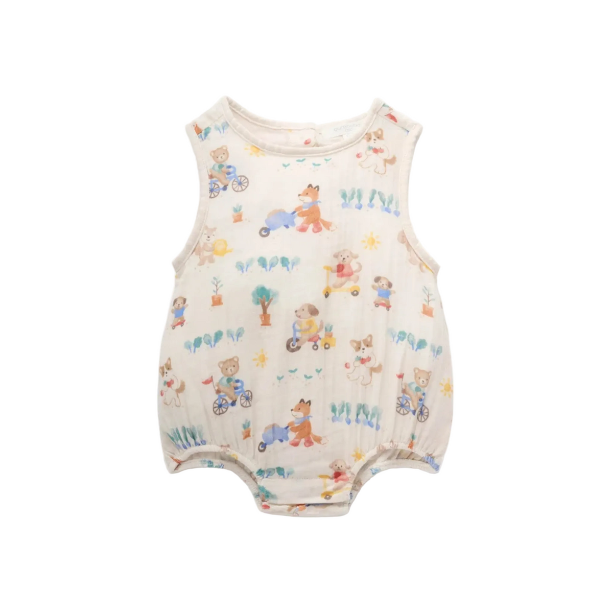 purebaby organic cotton baby romper crinkle bodysuit