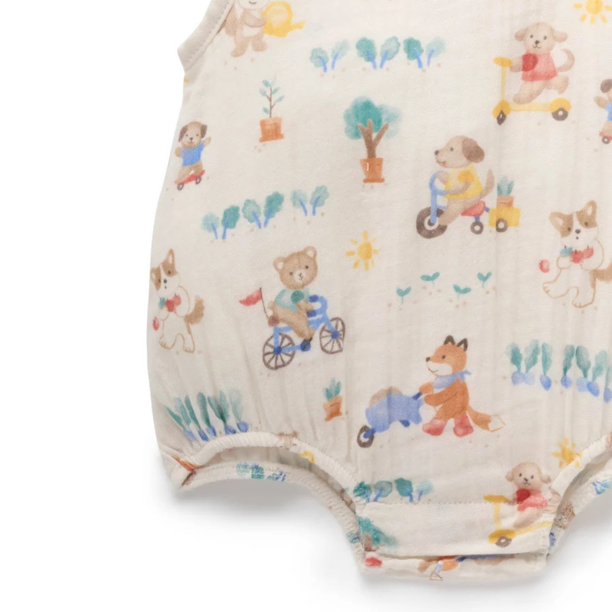 purebaby organic cotton baby romper crinkle bodysuit