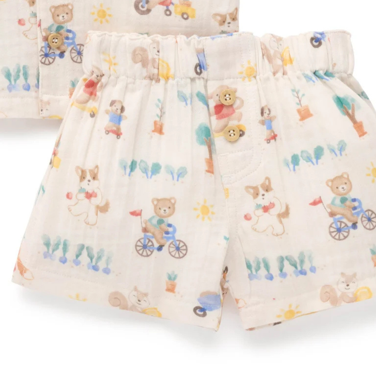 purebaby organic cotton baby kids clothes lets garden crinkle set