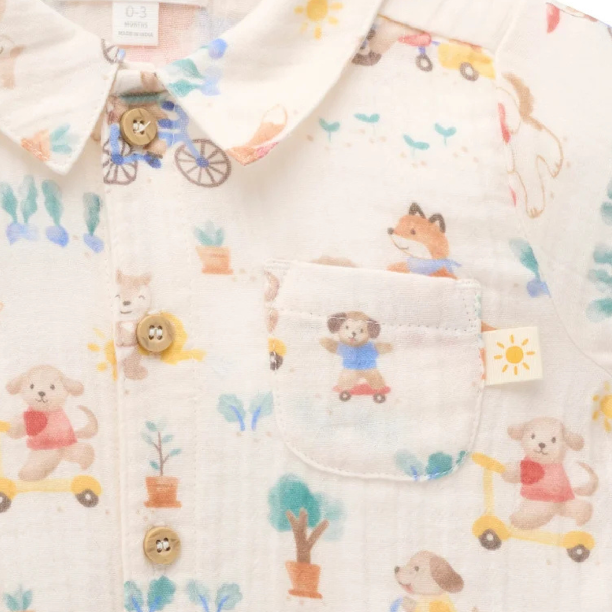 purebaby organic cotton baby kids clothes lets garden crinkle set