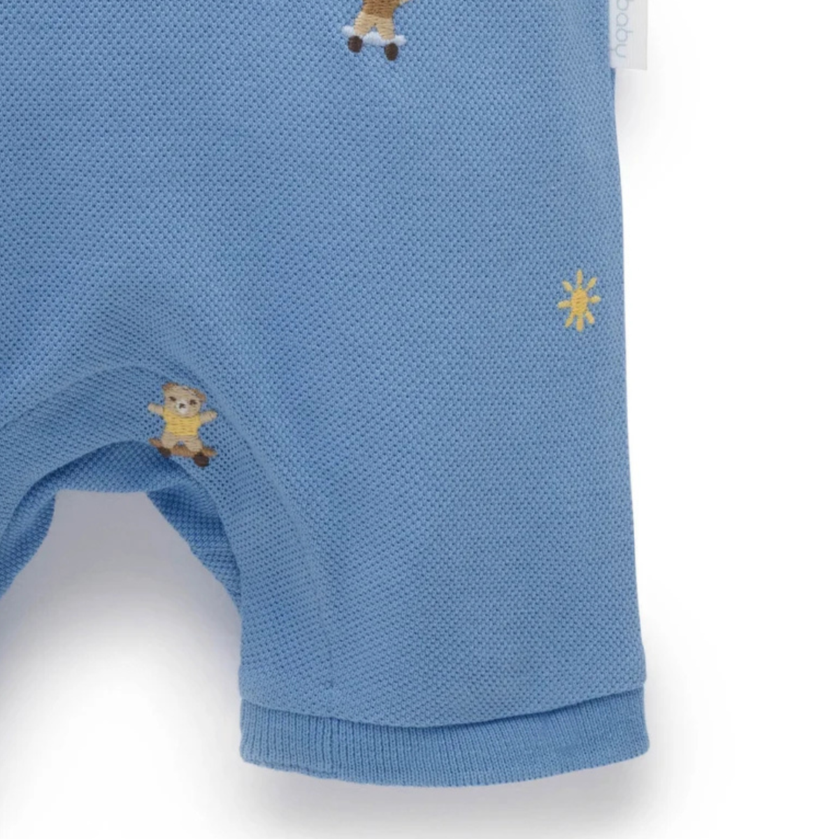 purebaby organic cotton kids polo growsuit lets ride