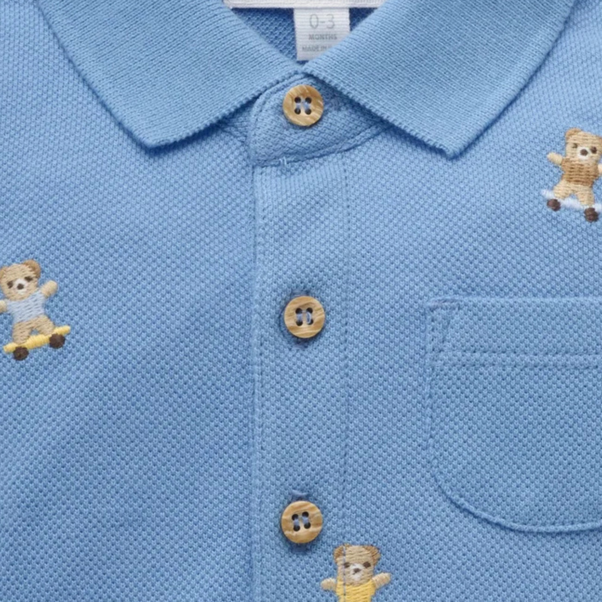 purebaby organic cotton kids polo growsuit lets ride