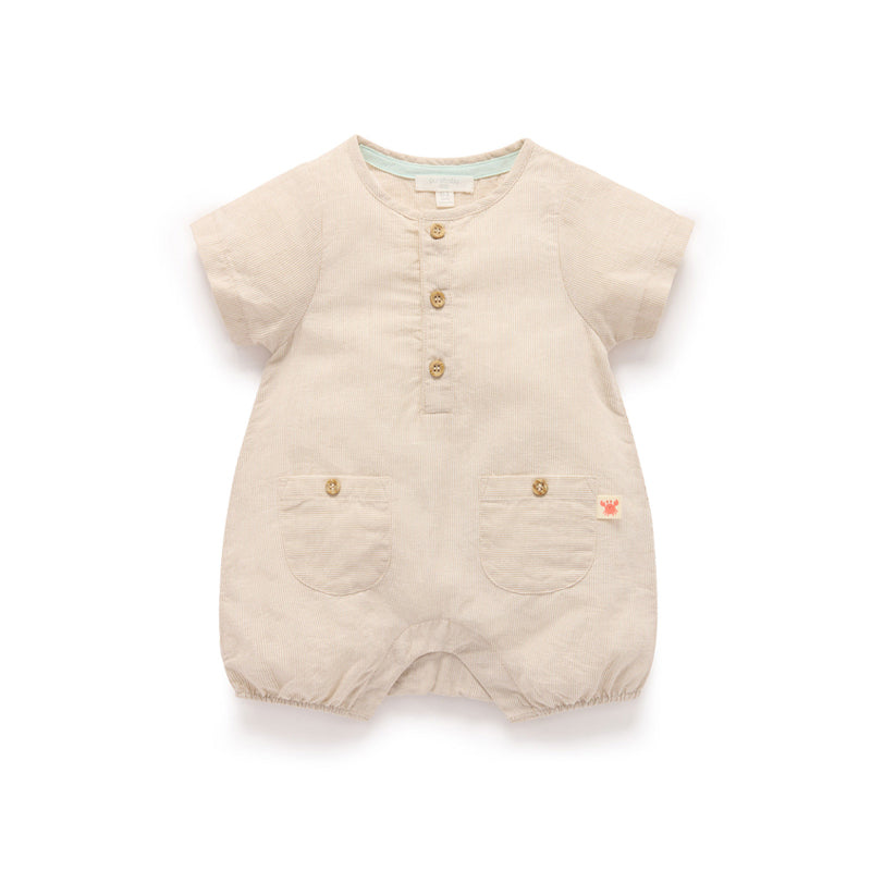 purebaby organic linen romper baby