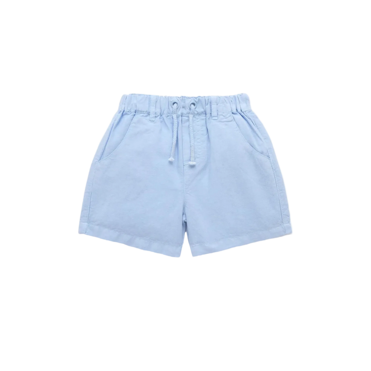 purebaby organic baby shorts bluebell linen blend shorts