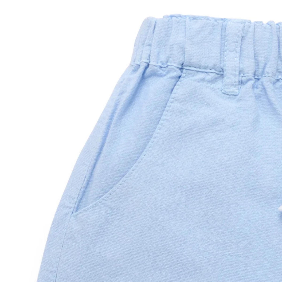 purebaby organic baby shorts bluebell linen blend shorts