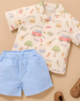 purebaby organic baby shorts bluebell linen blend shorts