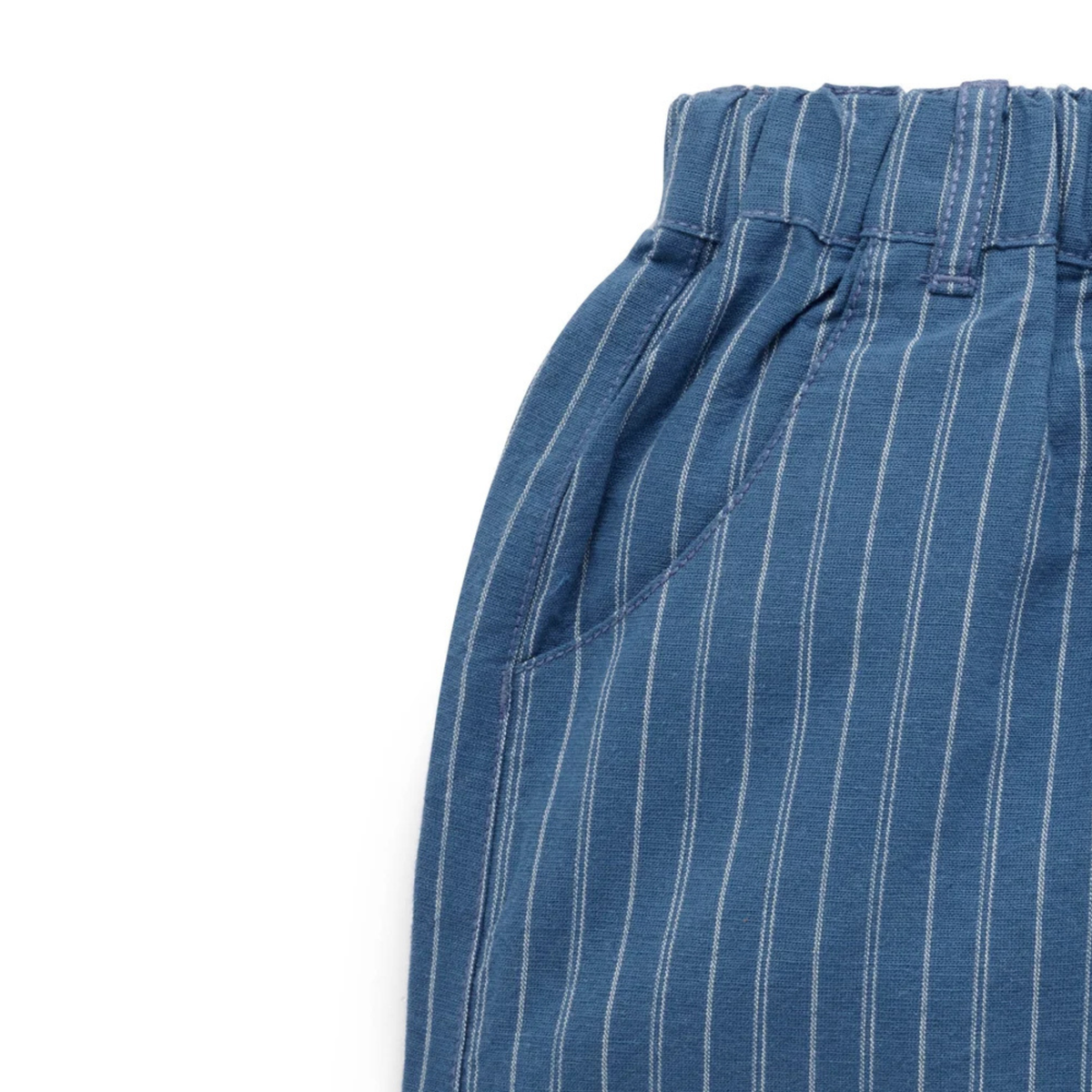 purebaby organic cotton baby kids shorts linen blend shorts french navy stripe