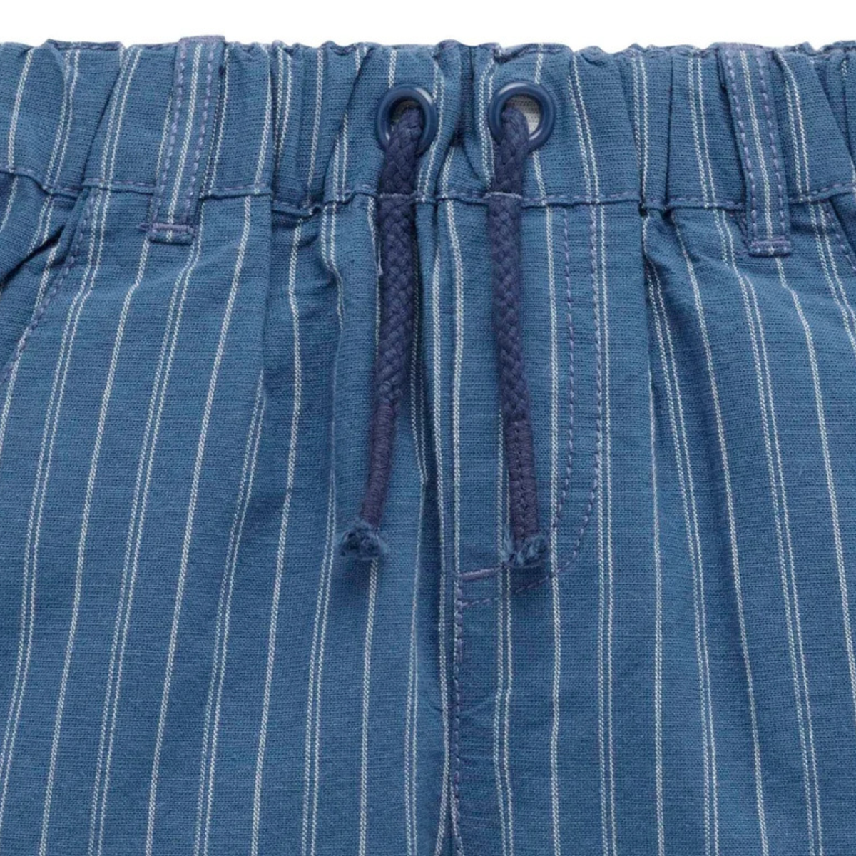 purebaby organic cotton baby kids shorts linen blend shorts french navy stripe