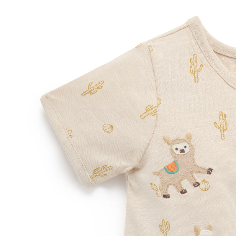 purebaby organic baby clothes llama short growsuit bodysuit