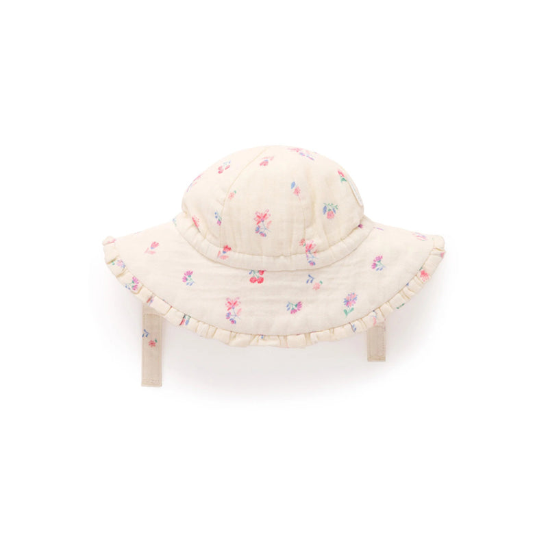 purebaby organic baby hat white marigold ruffle sun hat kids