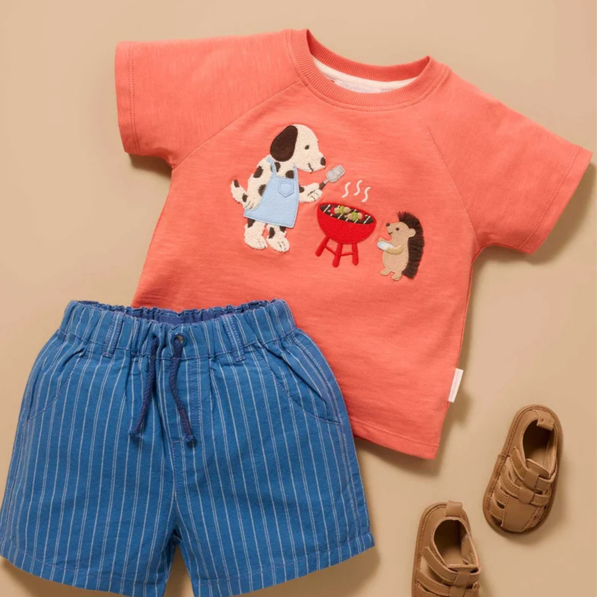 purebaby organic cotton baby kids clothes bbq relaxed tee
