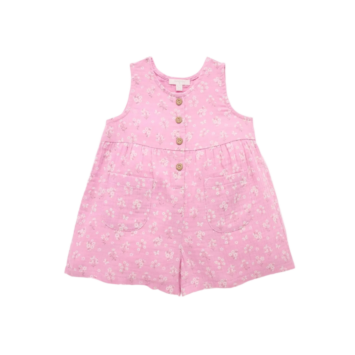 purebaby organic cotton floral jumpsuit girls