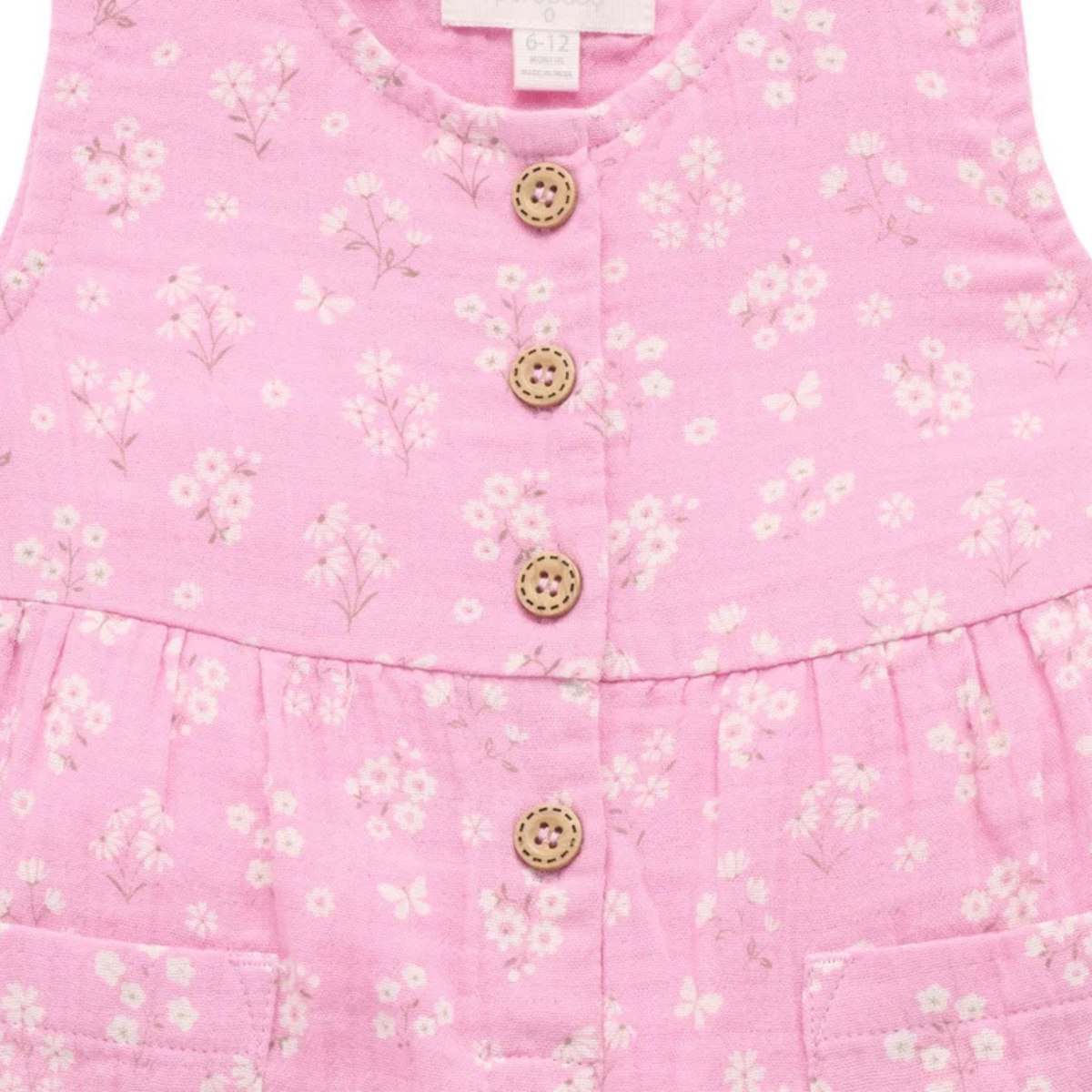 purebaby organic cotton floral jumpsuit girls