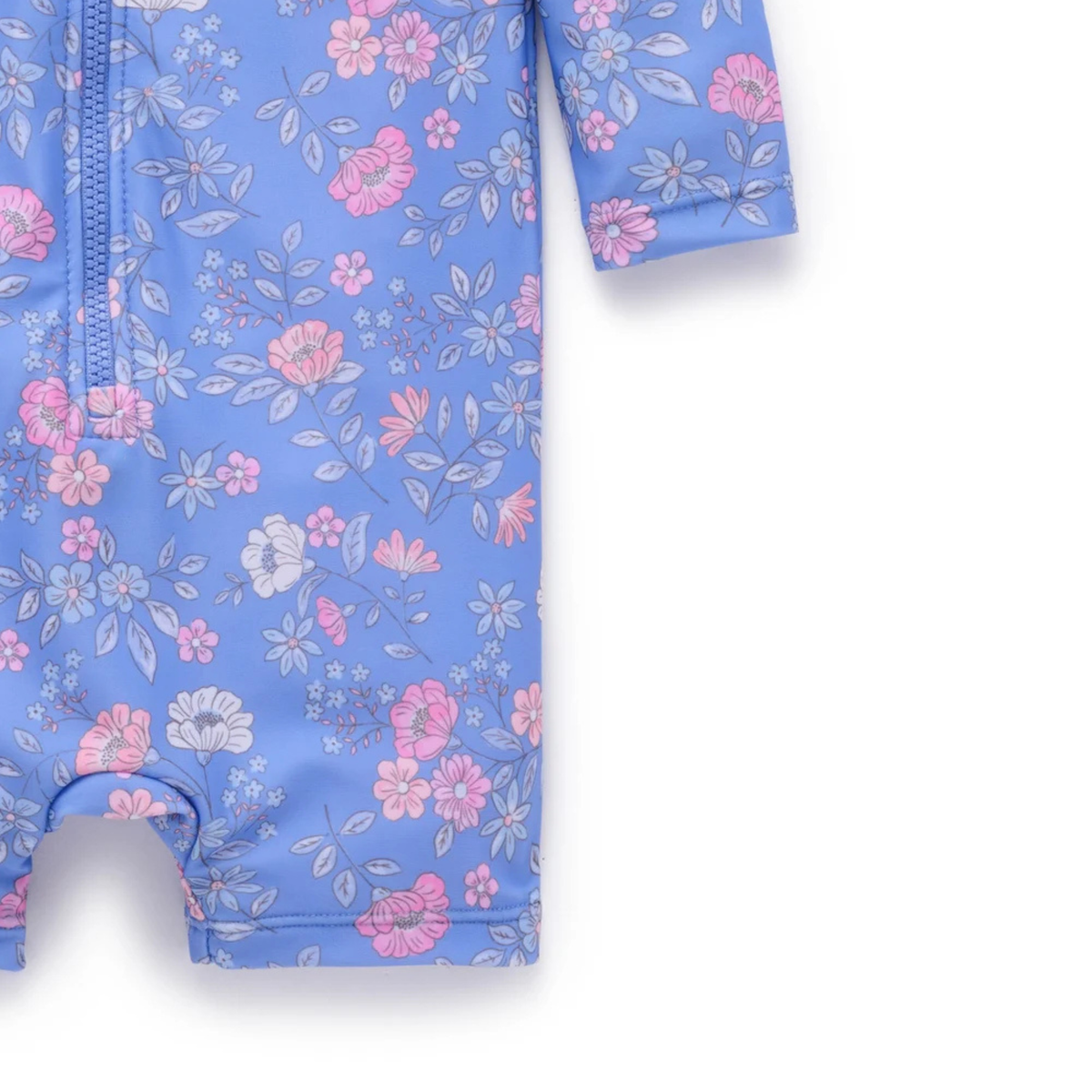 purebaby organic purple peony long sleeve rashie sunsuit baby kids swimwear