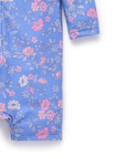 purebaby organic purple peony long sleeve rashie sunsuit baby kids swimwear