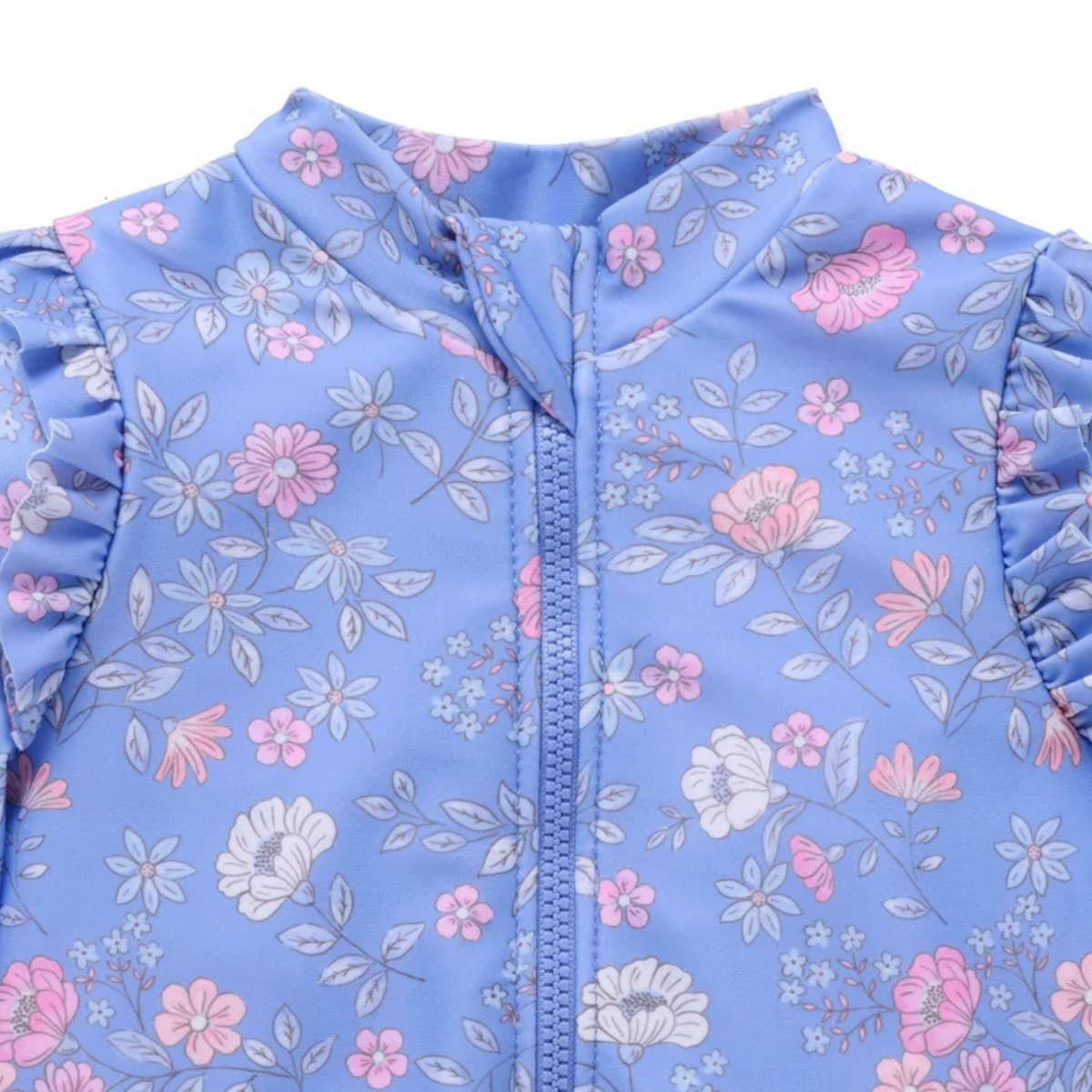 purebaby organic purple peony long sleeve rashie sunsuit baby kids swimwear
