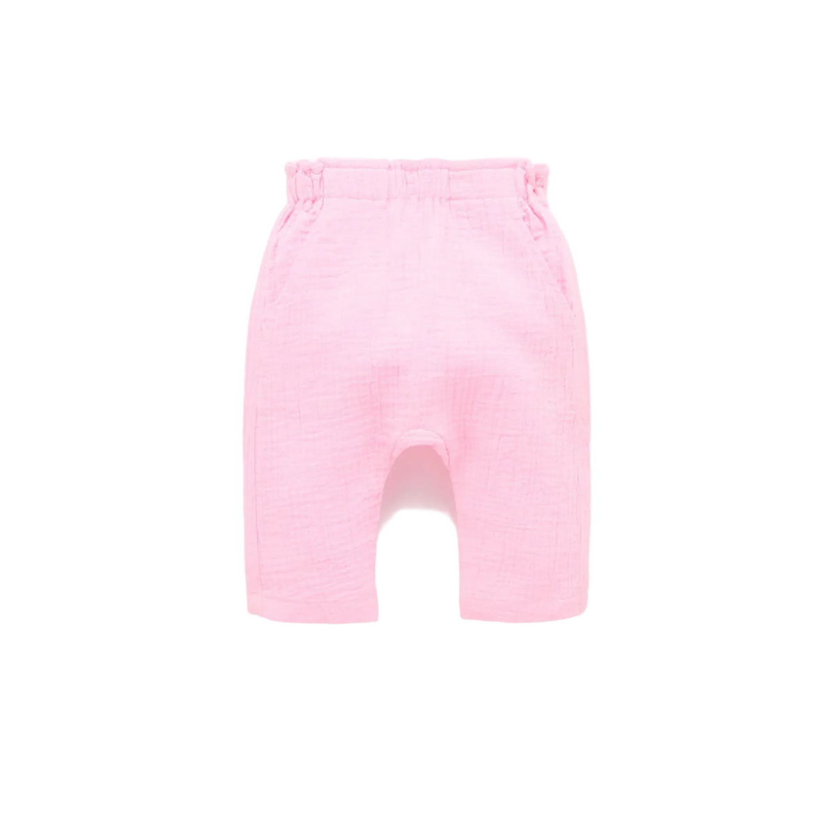 purebaby organic cotton muslin baby pants pink