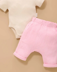 purebaby organic cotton muslin baby pants pink