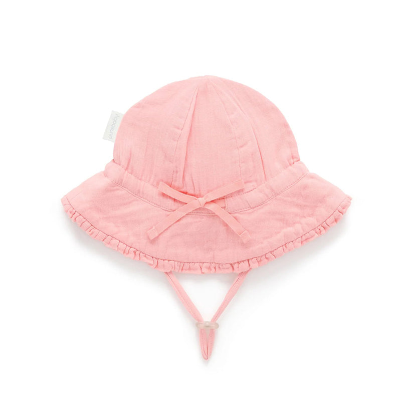 purebaby organic baby hat pink ruffle sun hat kids