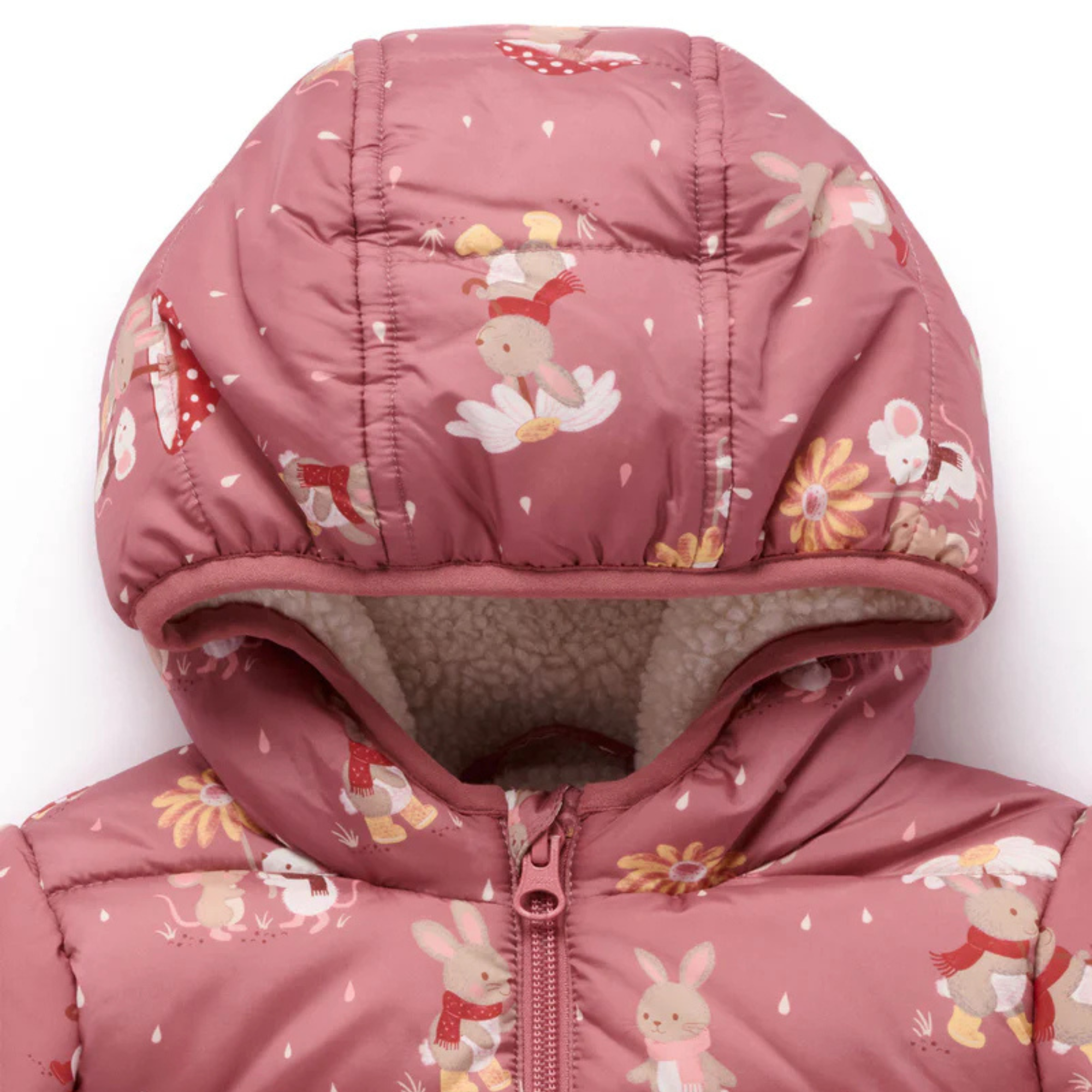 purebaby organic kids puffer winter jacket umbrella mouse