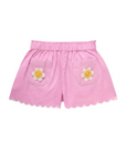 purebaby organic cotton kids girls shorts pink scalloped daisy shorts