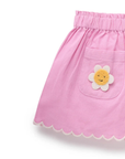 purebaby organic cotton kids girls shorts pink scalloped daisy shorts