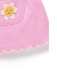 purebaby organic cotton kids girls shorts pink scalloped daisy shorts