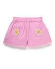 purebaby organic cotton kids girls shorts pink scalloped daisy shorts