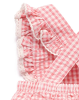 purebaby organic cotton baby clothes pink strawberry gingham romper