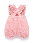 purebaby organic cotton baby clothes pink strawberry gingham romper