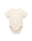 purebaby organic pointelle ruffle short sleeve bodysuit baby clothes