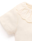 purebaby organic pointelle ruffle short sleeve bodysuit baby clothes