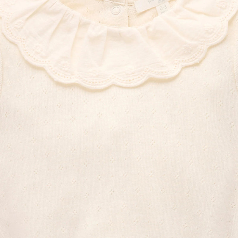 purebaby organic pointelle ruffle short sleeve bodysuit baby clothes