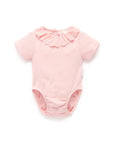 purebaby organic pointelle ruffle short sleeve bodysuit baby clothes